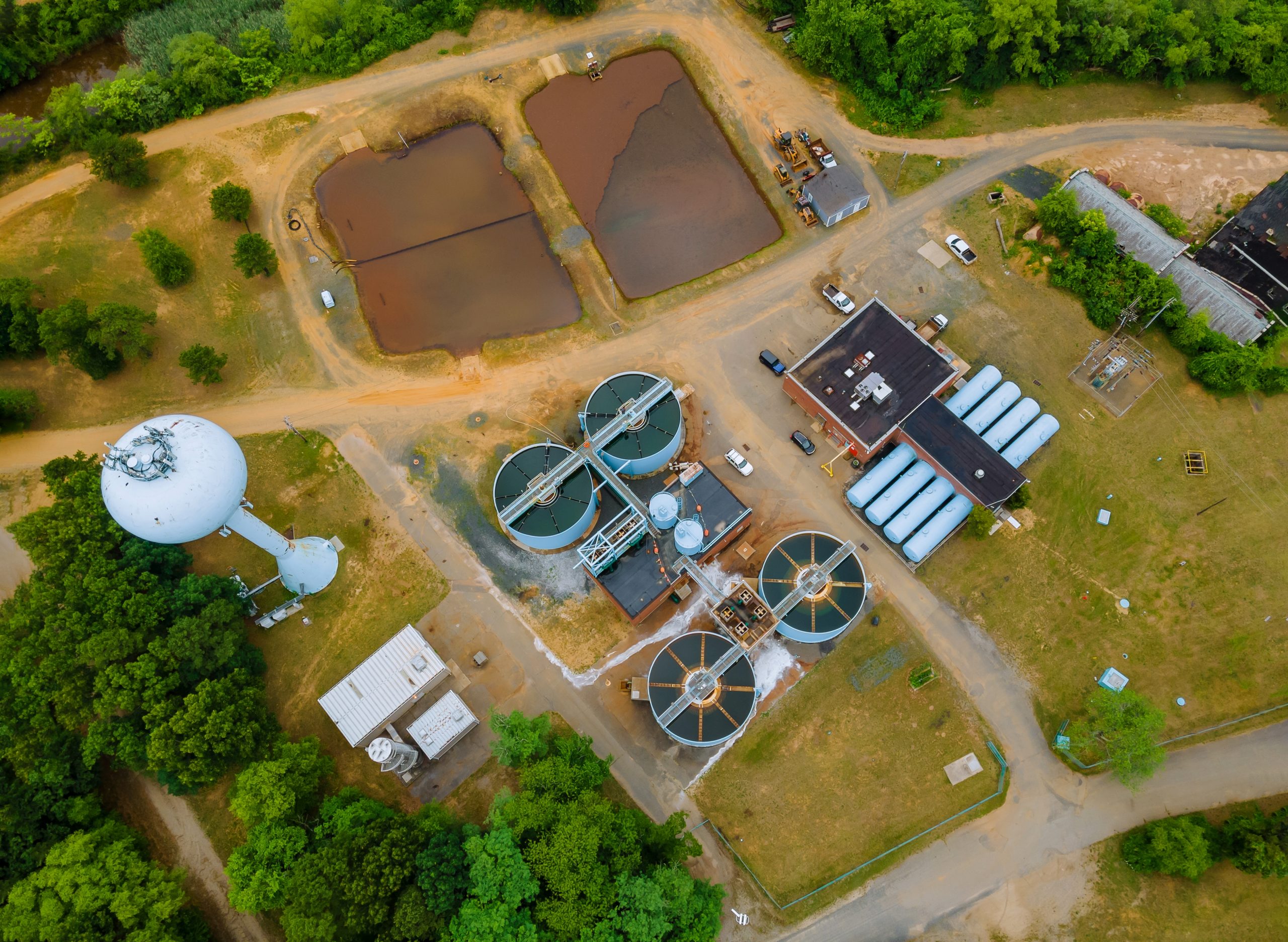 Water tanks in the wastewater treatment processing after plant in systems